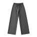 Elastic Waist Wide Leg Trousers with Belt 