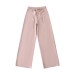 Elastic Waist Wide Leg Trousers with Belt 