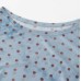 Dot Print Round Neck Flared Hem Slit Long Sleeve T-Shirt
