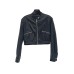 White Commuting PU Leather Jacket Short Top for Women