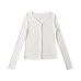 V-neck Fitted Cardigan Long Sleeve T-shirt