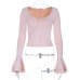 Basic round neck slim fit short long sleeved top