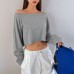 Casual Solid Color Long Sleeve Tank Top for Women