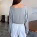 Casual Solid Color Long Sleeve Tank Top for Women