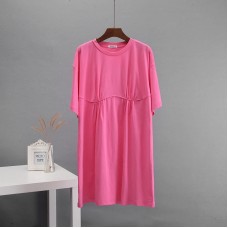 Style Casual Loose Round Neck T-Shirt Round Neck A-Line Skirt Women's Clothing