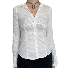 Pure Color Long Sleeve Small Shirt for Women 