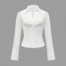 Pure Color Long Sleeve Small Shirt for Women 