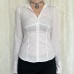 Pure Color Long Sleeve Small Shirt for Women 