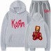 Spring and Autumn New Korn Pattern Printed Hooded Sweatshirt Set for Men and Women Long Sleeve Casual Top