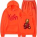 Spring and Autumn New Korn Pattern Printed Hooded Sweatshirt Set for Men and Women Long Sleeve Casual Top