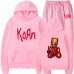 Spring and Autumn New Korn Pattern Printed Hooded Sweatshirt Set for Men and Women Long Sleeve Casual Top