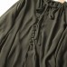 V-neck long sleeved pleated elastic ribbon solid color top for women