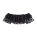 Single neck short sleeved black lace short top for women