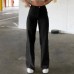 High waisted solid color slim fit jeans for women