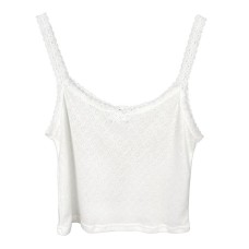 Lace Splicing Versatile Short Strapless Camisole for Women