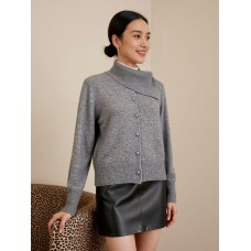 Irregular Design Lapel Sweater Women's Lazy Style Temperament Loose Slim Knit Cardigan Casual Versatile Top