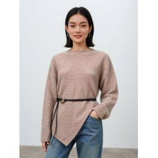 Lazy Style Knitted Sweater Irregular Unique Design Woolen Top Women's Versatile Top