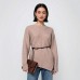 Lazy Style Knitted Sweater Irregular Unique Design Woolen Top Women's Versatile Top