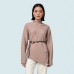 Lazy Style Knitted Sweater Irregular Unique Design Woolen Top Women's Versatile Top