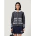 Jacquard Knit Cardigan Women's Design Sense Lazy Style Round Neck Sweater Casual Versatile Top
