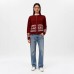 Jacquard Knit Cardigan Women's Design Sense Lazy Style Round Neck Sweater Casual Versatile Top