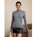 Half-high Neck Base Layer Women's Fine-spun Machine Washable 100% Pure Wool Thin Fitted Knit Inner Wear Wool Sweater