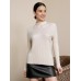 Half-high Neck Base Layer Women's Fine-spun Machine Washable 100% Pure Wool Thin Fitted Knit Inner Wear Wool Sweater