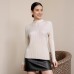 Half-high Neck Base Layer Women's Fine-spun Machine Washable 100% Pure Wool Thin Fitted Knit Inner Wear Wool Sweater