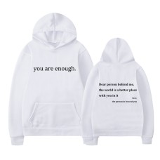 New YOU ARE ENOUGH Print Hoody Autumn Casual Sportswea r Plu New YOU ARE ENOUGH Print Hoody Autumn Casual Sportswea r Plu