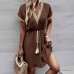 Casual Lace Splicing Short Dress for Women 