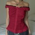 Spliced Buttoned Waist Slimming Spicy Girl Temperament Top Women's Clothing