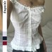 Spliced Buttoned Waist Slimming Spicy Girl Temperament Top Women's Clothing