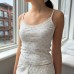 Casual Vacation Floral Print Short Sleeve Women's Camisole 