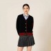 Design Sense Casual V-neck Knitted Cardigan Women's Autumn Versatile Slimming Fashion Retro Color-blocking Long-sleeved Sweater