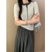 Tencel Linen Round Neck Half-Placket Knitted Short Sleeve Women Korean Design Sense Half-Sleeve Base Layer
