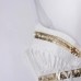 Golden Patch Irregular Tassel Strapless or Women Summer Wear