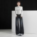 Denim Pants Women High Waist Loose Straight Leg Slim Fit Casual Washed Wide Leg Trousers