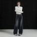 Denim Pants Women High Waist Loose Straight Leg Slim Fit Casual Washed Wide Leg Trousers