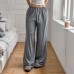 Elastic Waist Straight Leg Long Pants for Women