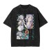 Summer Floral Print T-Shirt Cotton Washed Vintage Short Sleeve Top