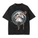 Summer Floral Print T-Shirt Cotton Washed Vintage Short Sleeve Top