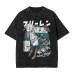 Summer Floral Print T-Shirt Cotton Washed Vintage Short Sleeve Top