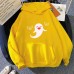Spring Original God Cartoon Pattern Printed Hooded Sweatshirt Unisex Long Sleeve Casual Jacket Spliced Top