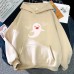 Spring Original God Cartoon Pattern Printed Hooded Sweatshirt Unisex Long Sleeve Casual Jacket Spliced Top