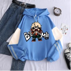 Spring My Hero Academia Bakugo Katsuki Flower Hooded Sweatshirt Unisex Long Sleeve Casual Spliced Jacket Spring My Hero Academia Bakugo Katsuki Flower Hooded Sweatshirt Unisex Long Sleeve Casual Spliced Jacket