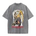 Summer Anime Death Note Pattern Printed T-Shirt Vintage Washed Cotton Short Sleeve Top