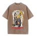 Summer Anime Death Note Pattern Printed T-Shirt Vintage Washed Cotton Short Sleeve Top