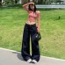 Original Color Denim Pants for Women Loose High Waist Slimming Versatile Wide Leg Floor-Length Pants