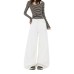 Retro Denim Pants for Women Loose Fit High Waist Slimming Simple Comfortable Wide Leg Trousers