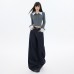 Retro Denim Pants for Women Loose Fit High Waist Slimming Simple Comfortable Wide Leg Trousers